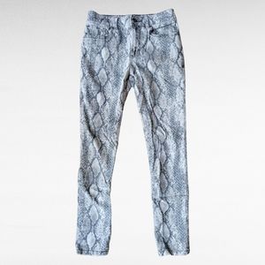 EXPRESS Women Snake Print Ankle Legging Jeans High Rise size 0 Regular